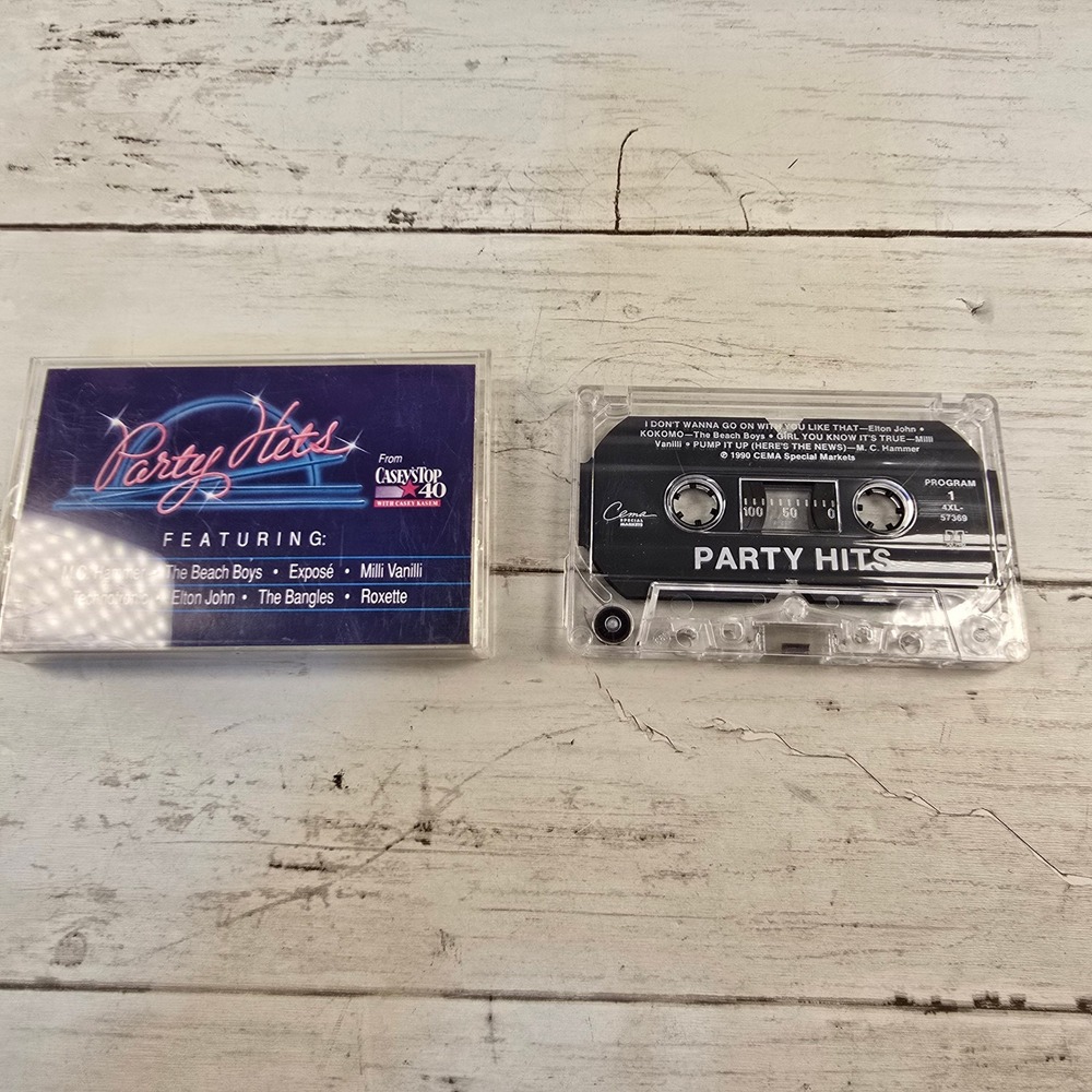 VTG 90's Party Hits Casey's Top 40 Casey Kasem Cassette Elton John Beach Boys